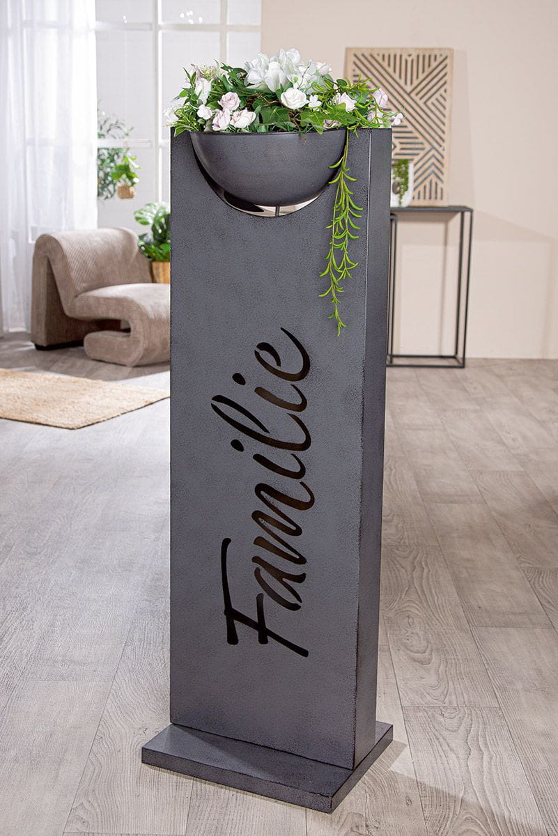 Gilde Metall Schalenständer flach "Familie", grau - 115 cm  