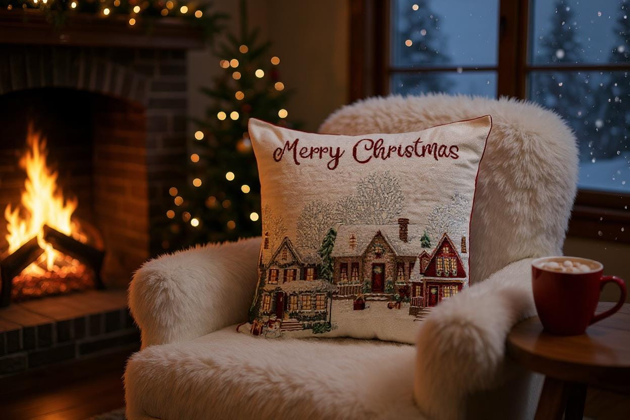 formano Kissen Stickerei Weihnachten / Merry Christmas 45 x 45 x 15 cm 