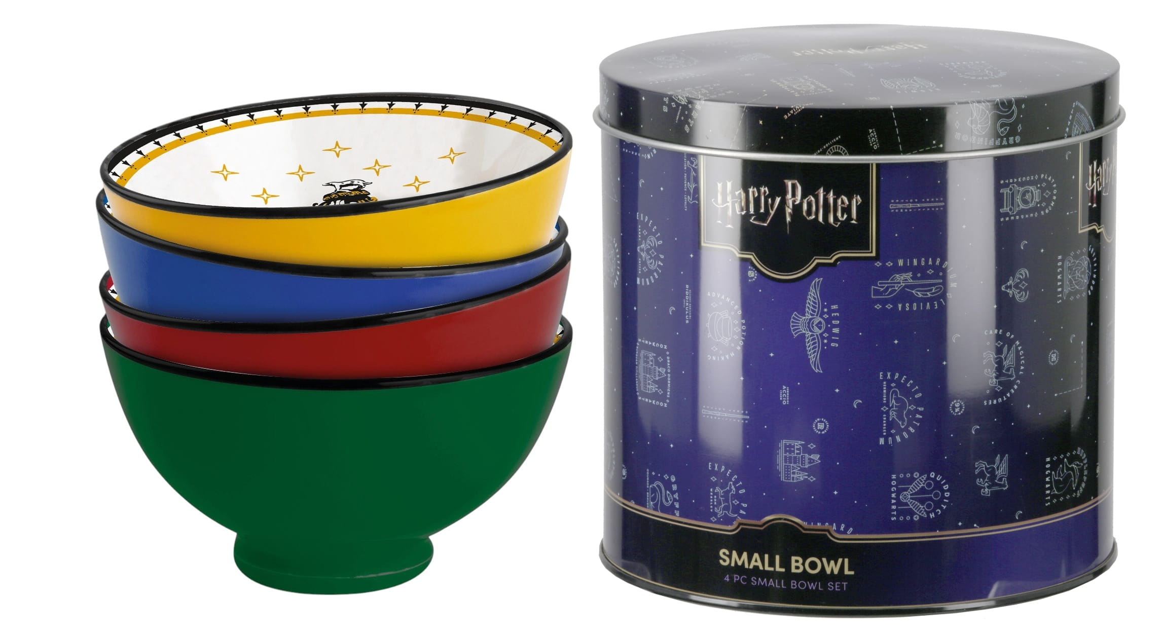 Gilde Harry Potter Hogwarts Schalen 4er Set mit allen Häsuerns in Metalldose, 11.5 cm