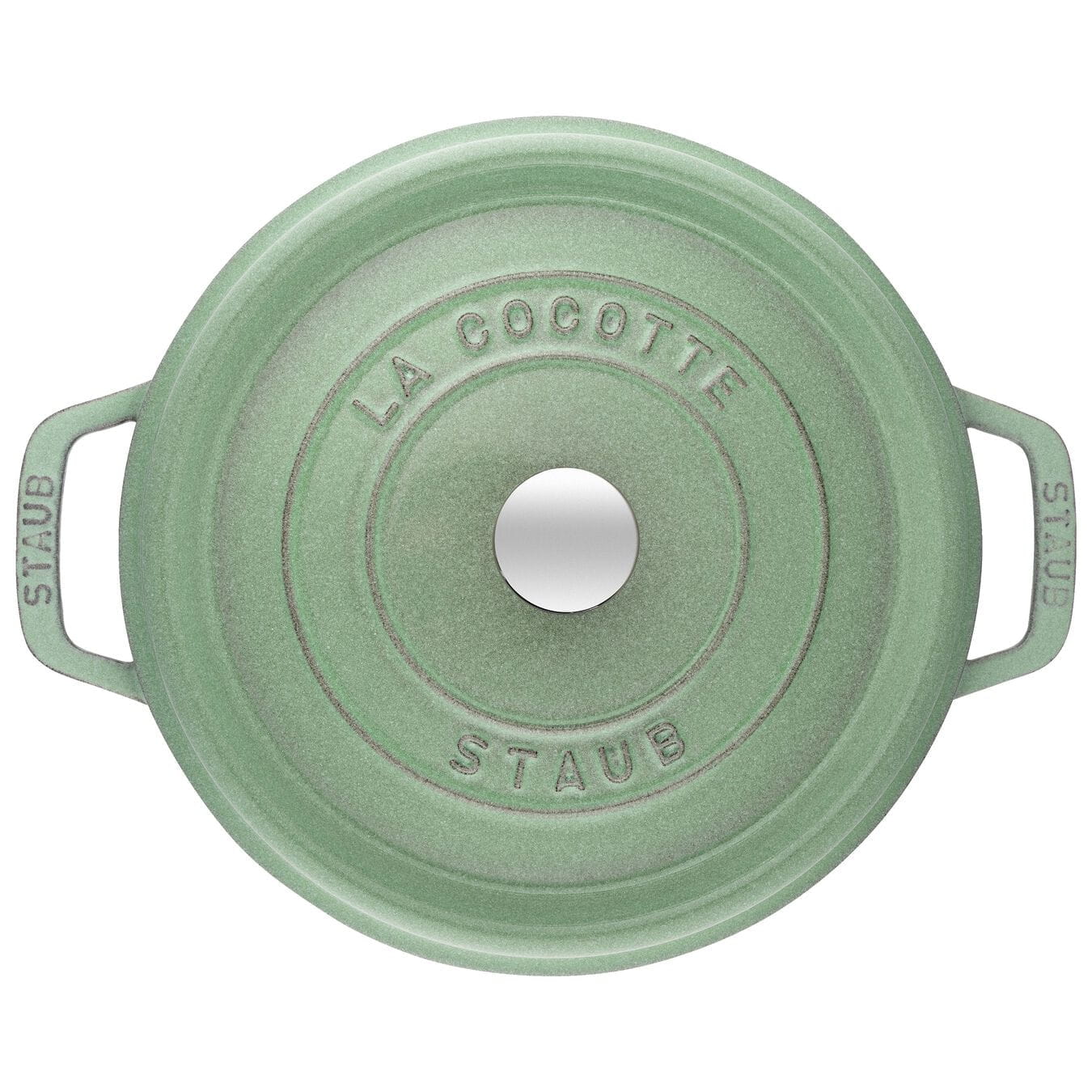 Staub Cocotte Bräter Gusseisen rund 22 cm Salbei