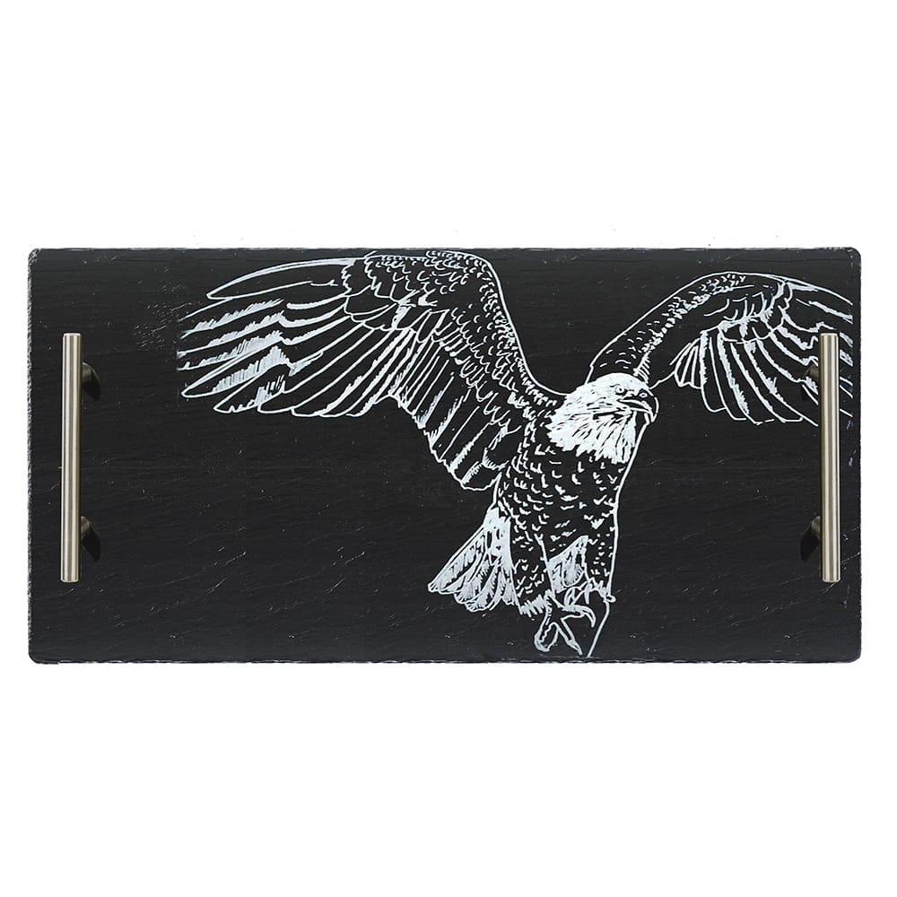 Scottish Schiefer Serviertablett groß - Adler 50  x 25 cm - Geschenkpackung