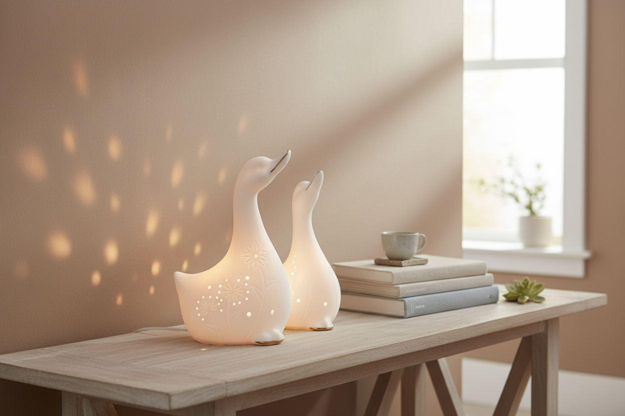 Gilde Porzellan LED Lampe "Salto"