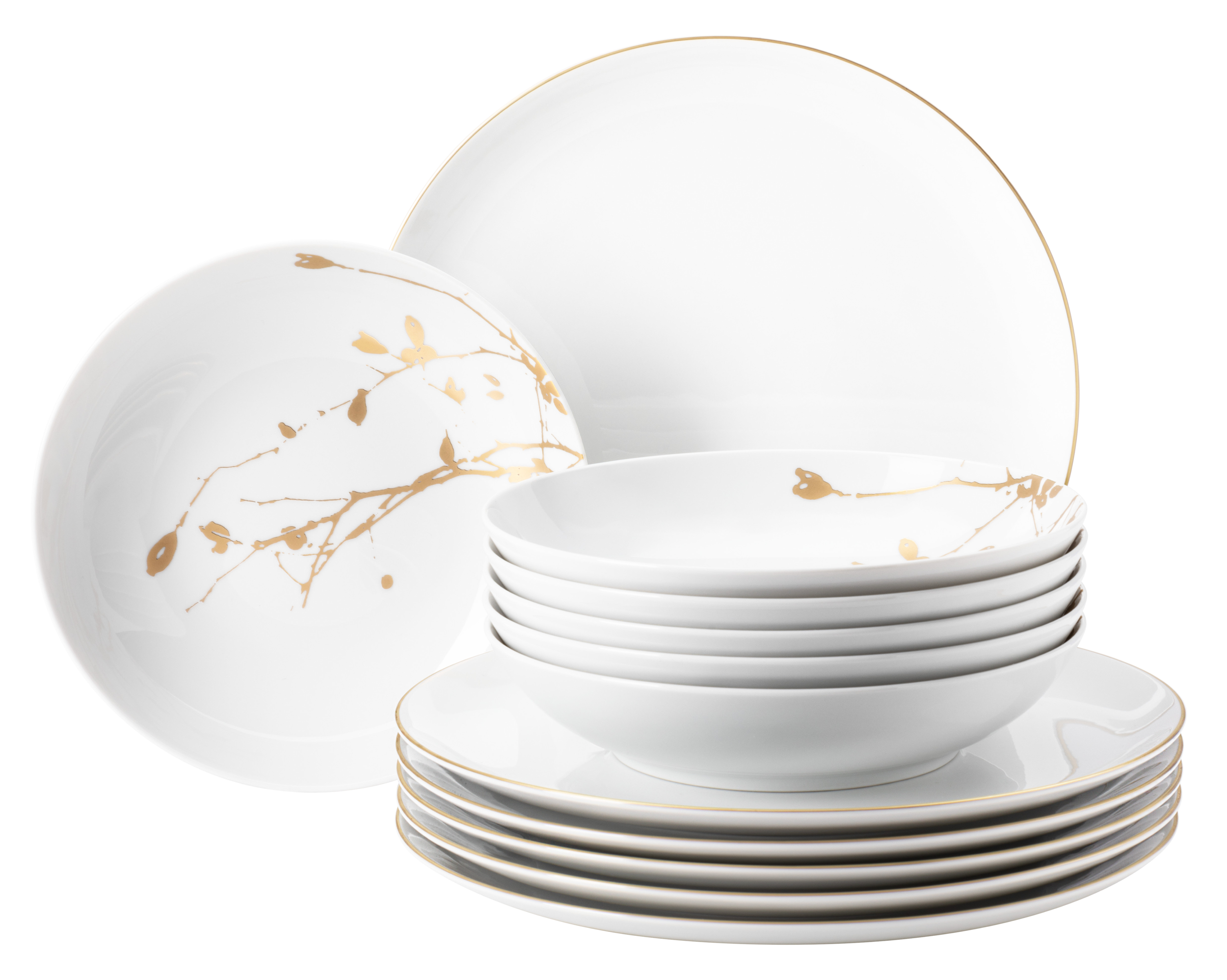 Seltmann Porzellan Liberty Golden Rose Hip/GR Tafelservice 12-teilig