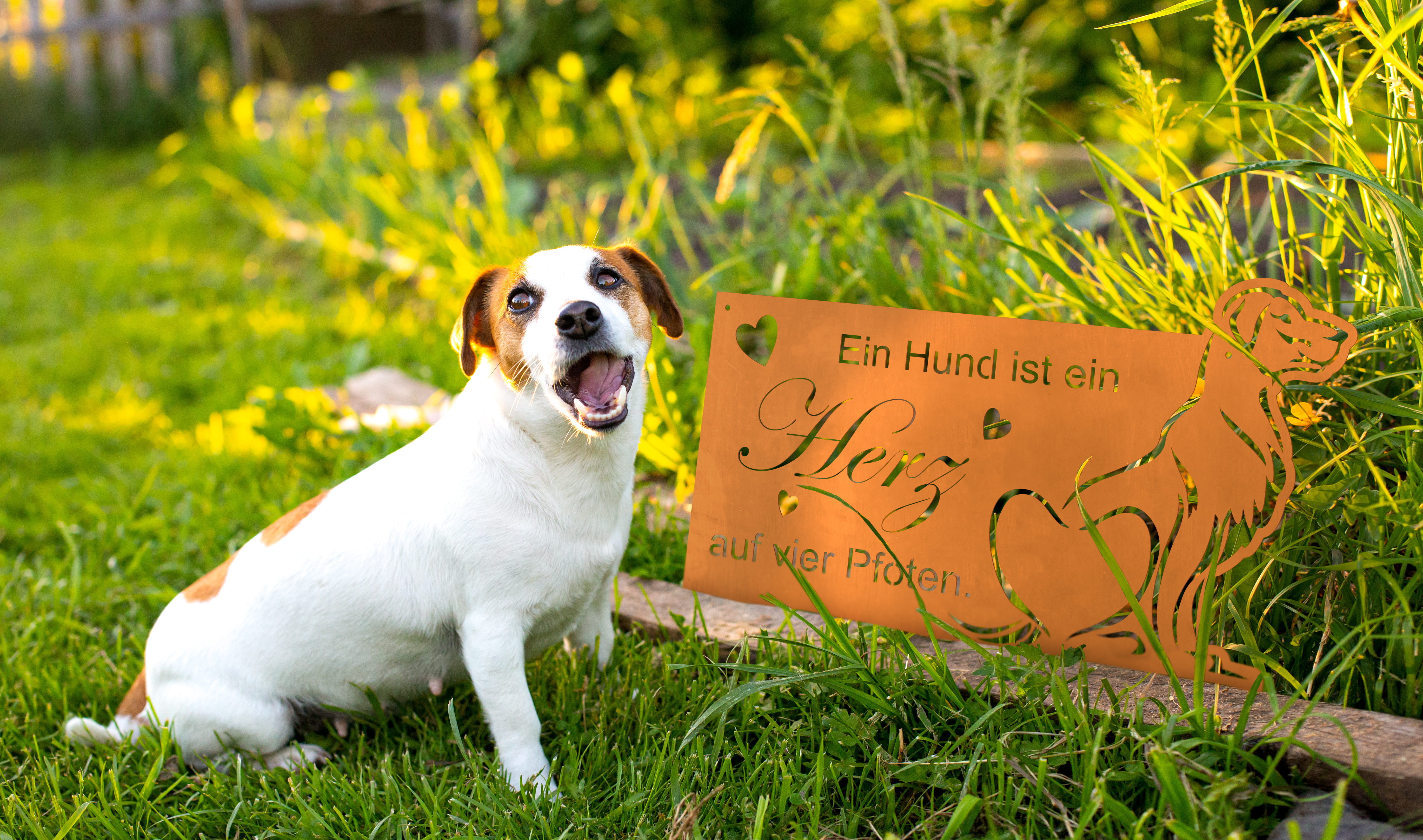 Ferrum Art Design Rost Gedichttafel "Hundeherz"