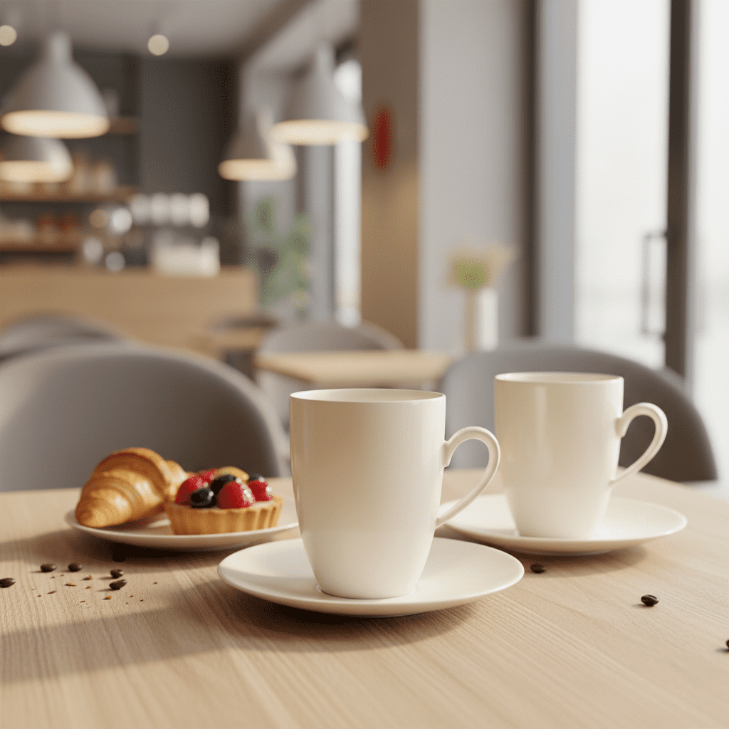 Seltmann Porzellan Savona Uni Becher mit Henkel 0,35 l