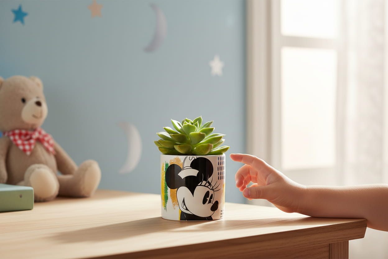 Gilde Disney Porzellan Übertopf / Pflanztopf "Minnie - Enjoy" 7 cm
