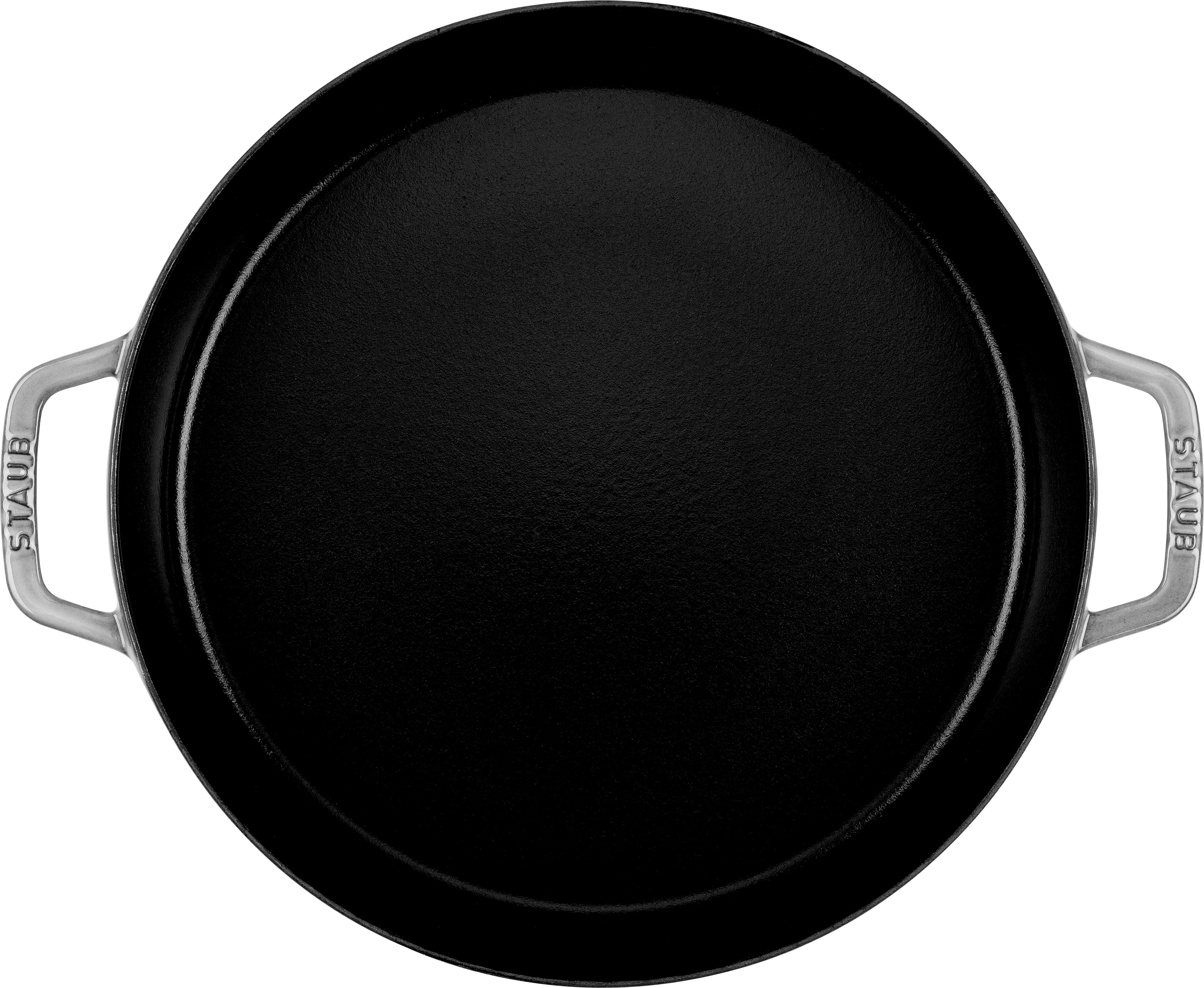 Staub France Bratpfanne Gusseisen mit zwei Griffen rund 34cm, Grafitgrau