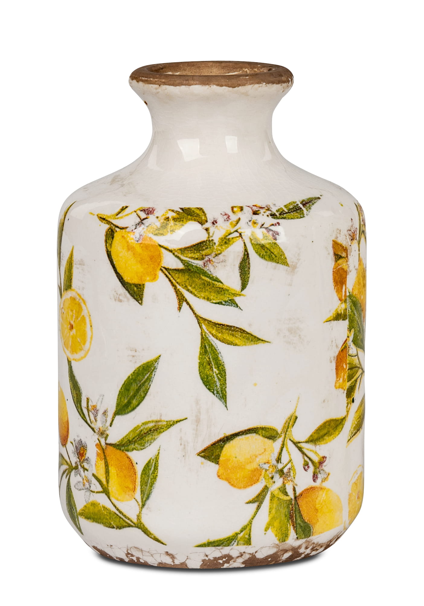 formano Gartendeko Keramik Vintage Vase, Zitronen 18cm