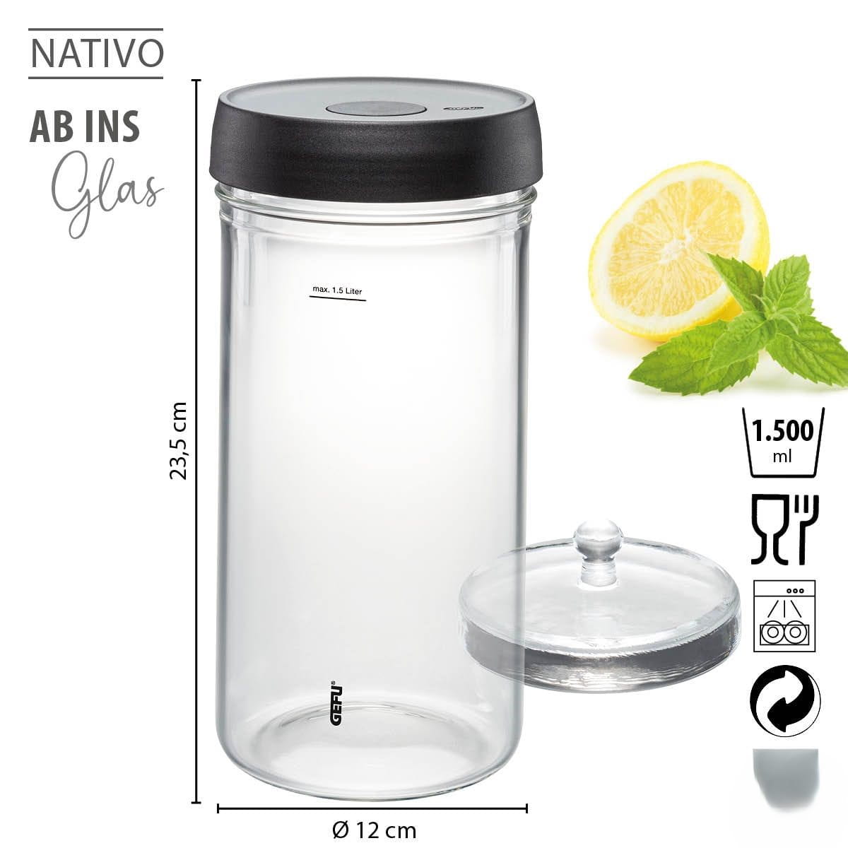 GEFU Fermentierglas NATIVO, 1,5 l