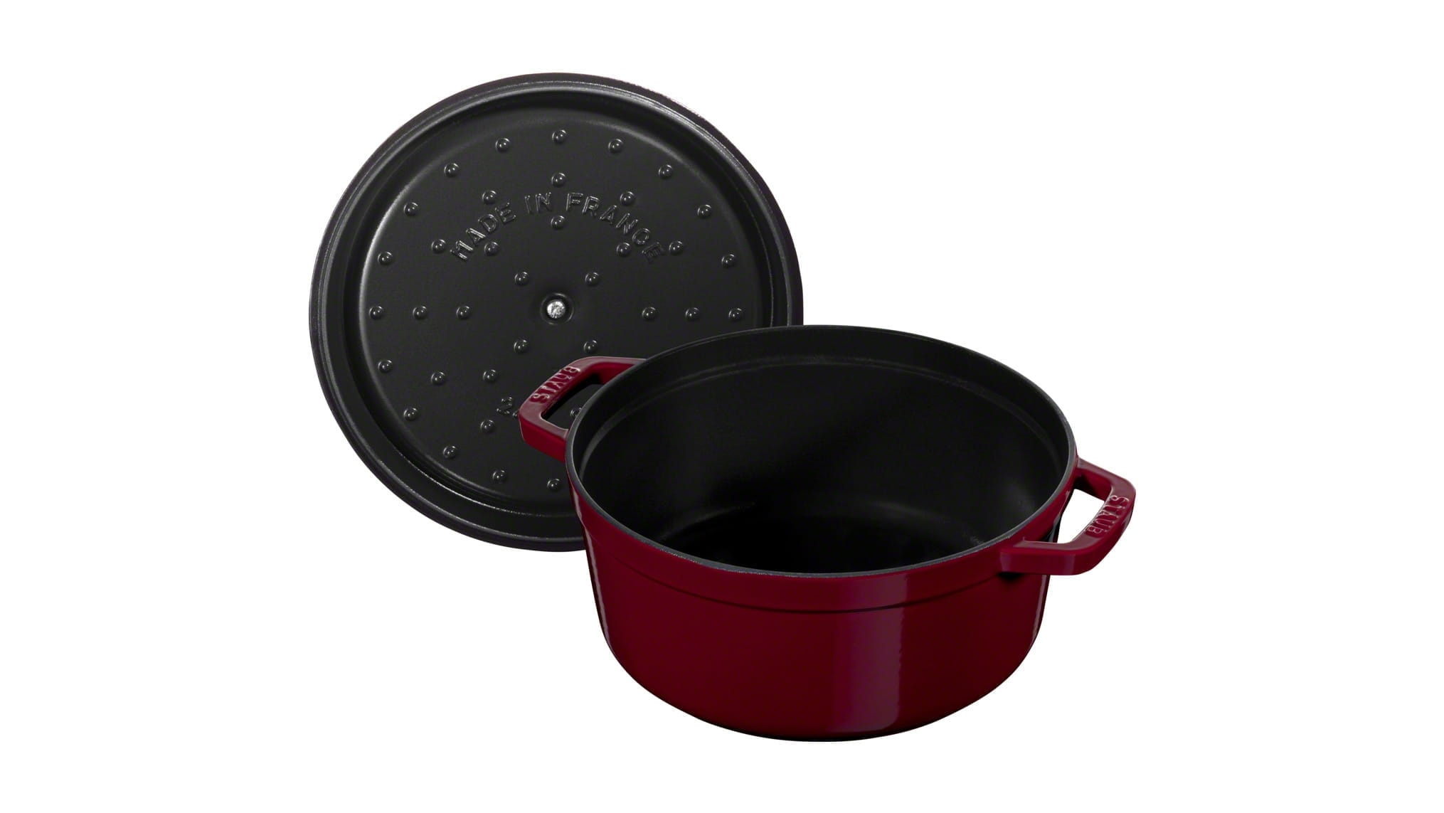 Staub Cocotte Bräter Gusseisen rund 26cm Bordeaux