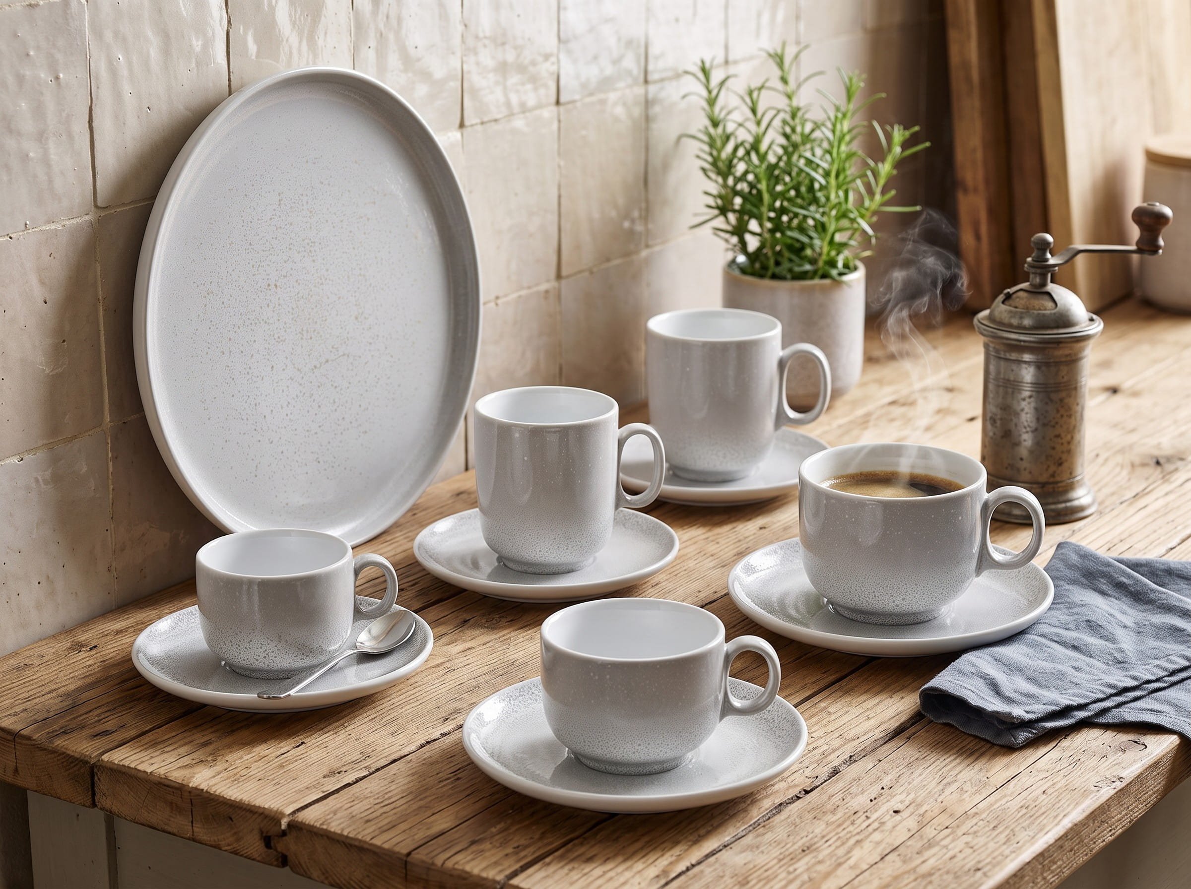 Seltmann Porzellan Sento Home Aura white Cappuccinoobertasse 0,30 l mit Henkel