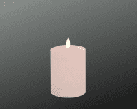 DEKOFlorale Rustikale Real Flame LED-Kerze Rosa 7,6 x 12 cm