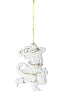 Seltmann Porzellan Weihnachtsanhänger "Der gestiefelte Kater", 8 cm, Weiß/Gold