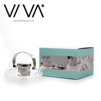 VIVA Skandinavia Infusion Glas-Teekanne flach mit Siebeinsatz, 550 ml