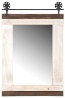 Gilde Metall/Holz Spiegel "Sliding Door fitting", natur/schwarz - 60 x 91,5 cm