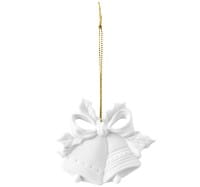 Seltmann Porzellan Weihnachtsanhänger "Glocke mit Schleife", 8 cm, Weiß
