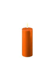 Deluxe Homeart Real Flame LED Stumpenkerze 5 x 12,5 cm Orange