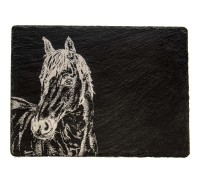 Scottish Schiefer Käsebrett - Pferd Portrait 35 x 25 cm