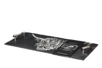 Scottish Schiefer Serviertablett groß - Schottisches Hochlandrind 50 x 25 cm - Geschenkpackung