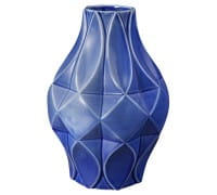 Königlich Tettau Porzellan T.Atelier Vase 20/02 Dunkelblau 21 cm