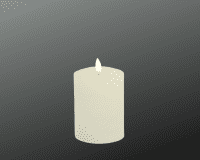 DEKOFlorale Rustikale Real Flame LED-Kerze Creme 7,6 x 10 cm