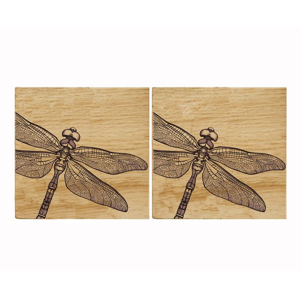 Scottish Eiche 2 Untersetzer - Libelle 11 x 11 cm