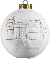 Seltmann Porzellan Weihnachtskugel, "Heidelberg + Heiligen 3 Könige" Ø 6 cm, Weiß/Gold