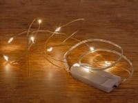 formano Draht Lichtgirlande 100 cm mit 10 LED Lämpchen, Silber, warm-weiß - Mini-Batteriebox