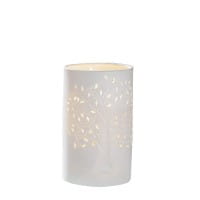 Gilde Porzellan Lampe Zylinder Lebensbaum - 20 cm