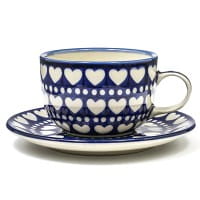 Bunzlau Castle Keramik Tasse + Untertasse 230 ml - Blue Valentine