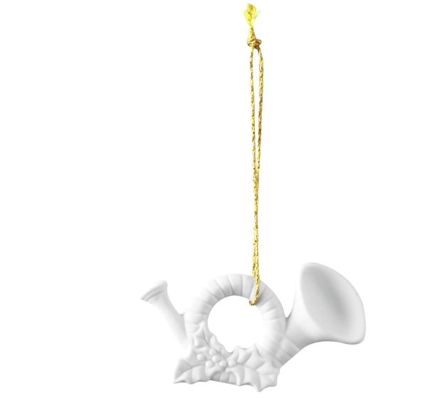 Seltmann Porzellan Weihnachtsanhänger "Horn", 8 cm, Weiß