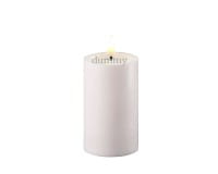 DEKOFlorale Rustikale Real Flame Outdoor LED-Kerze für Außen Weiß 7 x 15 cm, 4h Timer