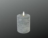 DEKOFlorale Rustikale Real Flame LED-Kerze Anthrazit 7,6 x 10 cm