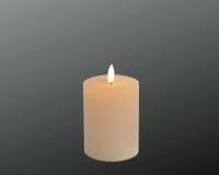 DEKOFlorale Rustikale Real Flame LED-Kerze Beige 7,6 x 12 cm