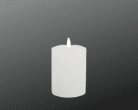 DEKOFlorale Rustikale Real Flame LED-Kerze Weiß 7,6 x 10 cm