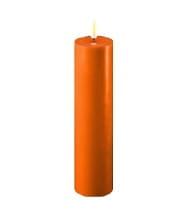 Deluxe Homeart Real Flame LED Stumpenkerze 5 x 20 cm Orange