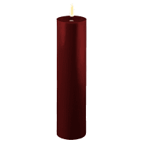 Deluxe Homeart Real Flame LED Stumpenkerze 5 x 20 cm Bourgogne Rot