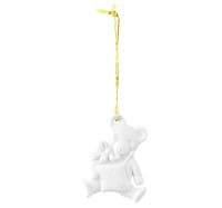 Seltmann Porzellan Weihnachtsanhänger "Teddybär", 7 cm, Weiß