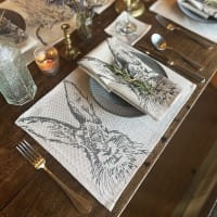 Scottish Leinen 2 Tischsets - Hase 40 x 30 cm