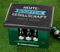 Gilde Sitzpolster für Getränke-/Bierkiste "Besoffene Gesellschaft" 34 x 44 cm