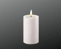 DEKOFlorale Rustikale Real Flame Outdoor LED-Kerze für Außen Weiß 7 x 10 cm, 4h Timer