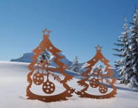 Ferrum Art Design Rost Weihnachtsbaum auf Platte, Gr.III