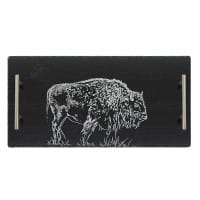 Scottish Schiefer Serviertablett groß - Bison 50 x 25 cm - Geschenkpackung