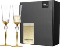 Eisch Glas Champagner Exklusiv 2 Champagnergläser 596/74 Gold im Geschenkkarton