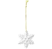 Seltmann Porzellan Weihnachtsanhänger "Schneekristall" Ø 7,2 cm, Weiß