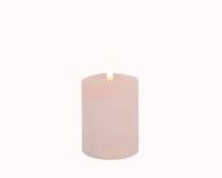 DEKOFlorale Rustikale Real Flame LED-Kerze Rosa 7,6 x 10 cm