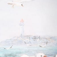 Gilde Bild "Seaside" auf Holzrahmen - 60 x 60 cm