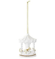 Seltmann Porzellan Weihnachtsanhänger "Karussell", 8 cm, Weiß/Gold
