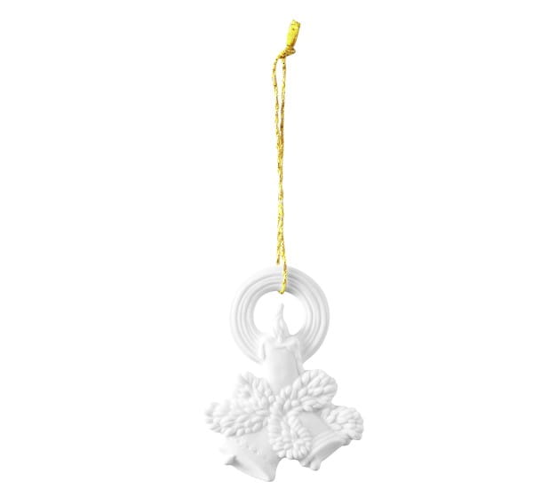 Seltmann Porzellan Weihnachtsanhänger "Glocke mit Kerze", 8 cm, Weiß
