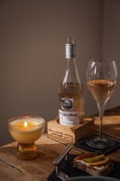 Scottish Eiche Weinflaschenuntersetzer - "Home is wehre the Wine flows..." 11 x 11 cm